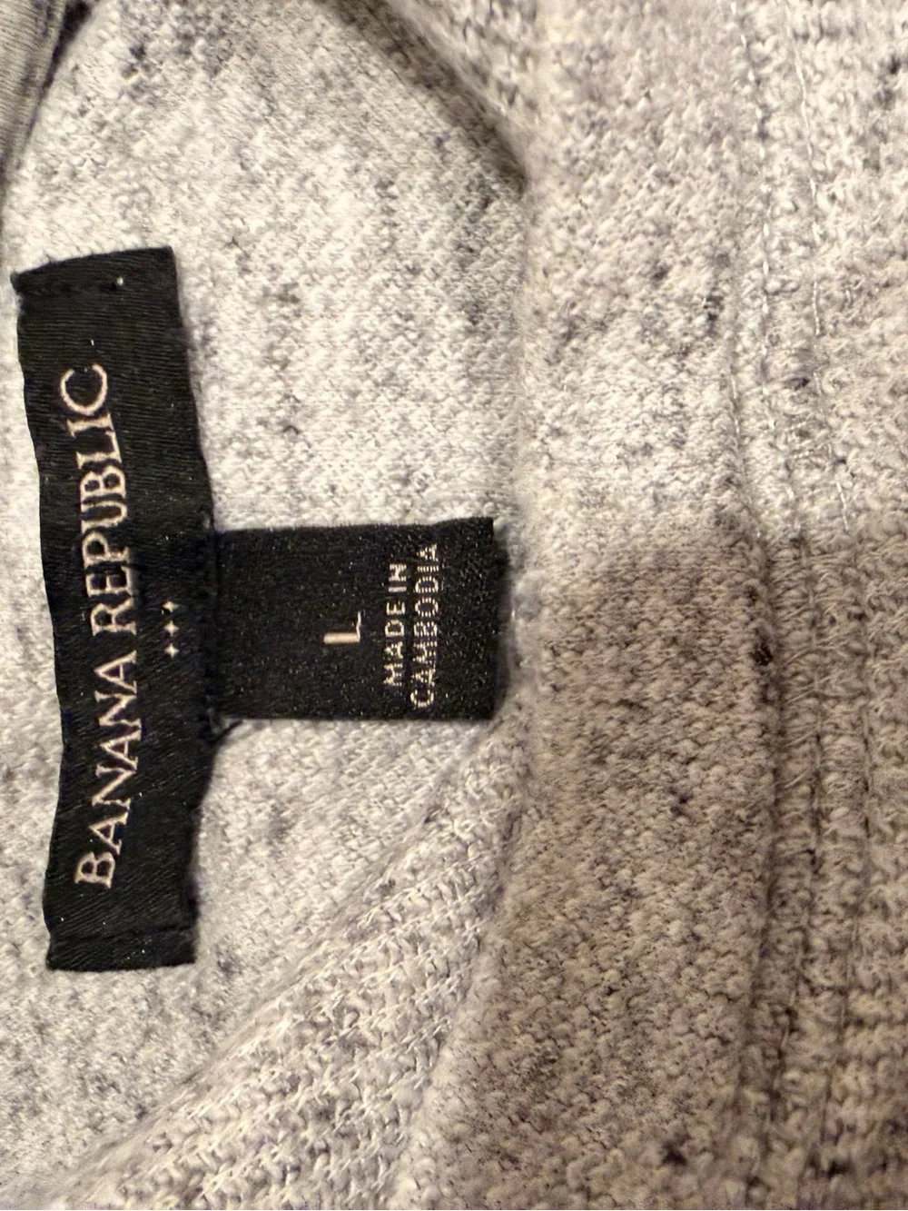Banana Republic Light Gray Knit Sweater Hoodie